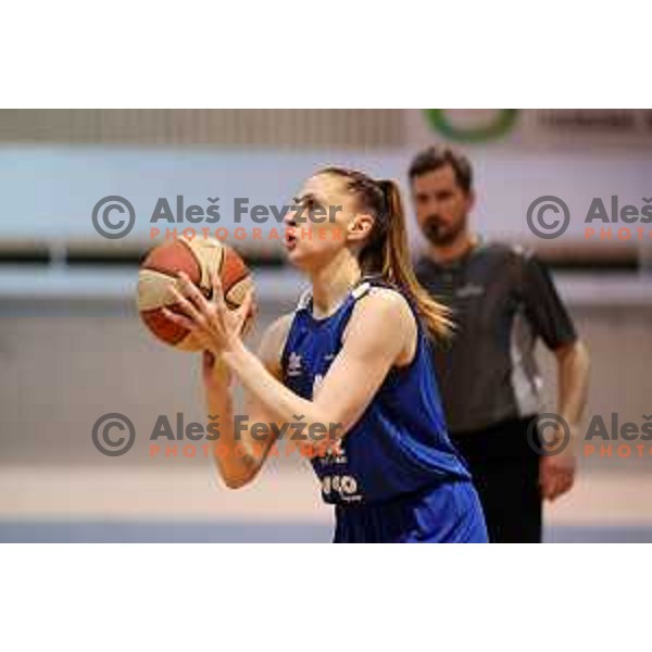 Rebeka Abramovic in action during second match of semi-final of 1.SKL women between Jezica and Triglav in Ljubljana on April 21, 2021