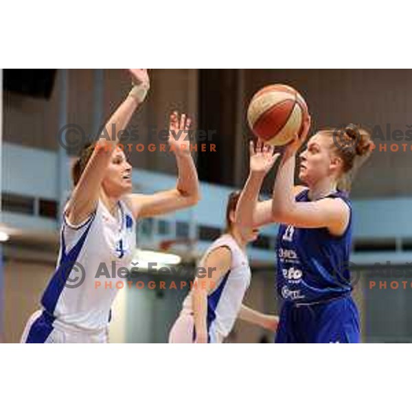 Ula Ude in action during second match of semi-final of 1.SKL women between Jezica and Triglav in Ljubljana on April 21, 2021