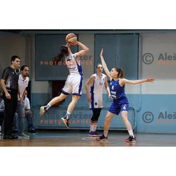 Rebeka Abramovic in action during second match of semi-final of 1.SKL women between Jezica and Triglav in Ljubljana on April 21, 2021