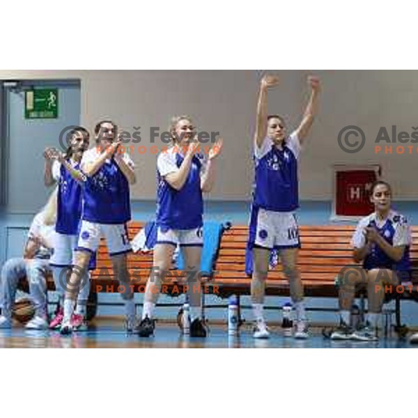 in action during second match of semi-final of 1.SKL women between Jezica and Triglav in Ljubljana on April 21, 2021