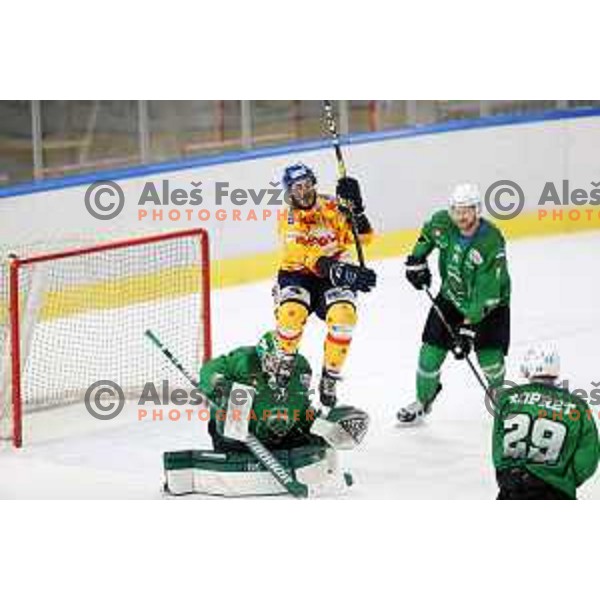 In action during third match of the Final of Alps league ice-hockey match between SZ Olimpija and Asiago in Ljubljana, Slovenia on April 24, 2021