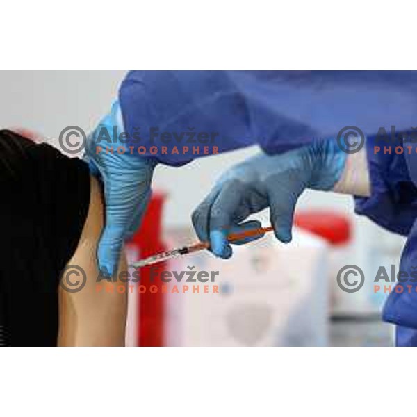 Vaccination of Slovenian Olympic team for Tokyo 2020 Summer Olympic Games in Ljubljana, Slovenia on April 30, 2021