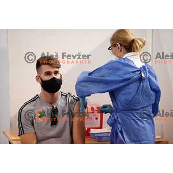 Alen Hodzic at Vaccination of Slovenian Olympic team for Tokyo 2020 Summer Olympic Games in Ljubljana, Slovenia on April 30, 2021