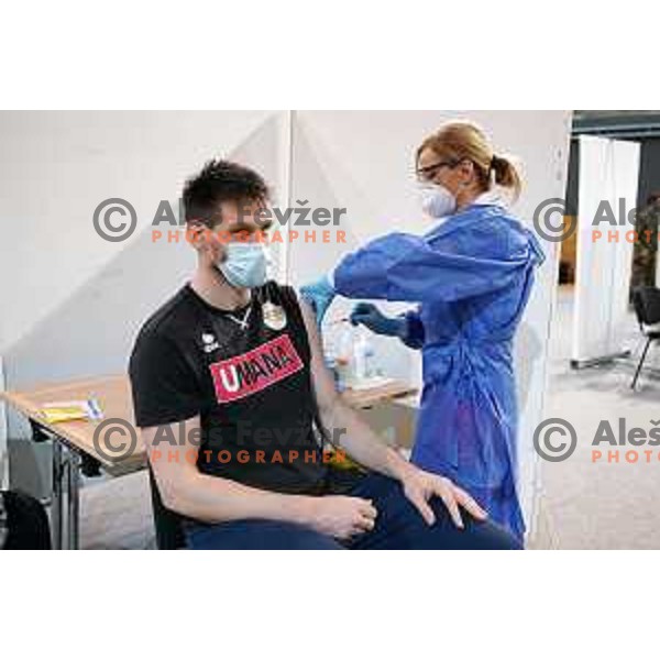 Gasper Vidmar at Vaccination of Slovenian Olympic team for Tokyo 2020 Summer Olympic Games in Ljubljana, Slovenia on April 30, 2021
