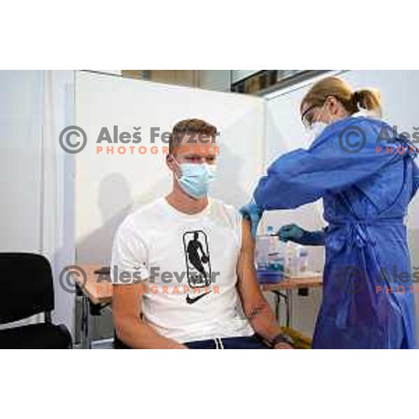 Luka Janezic at Vaccination of Slovenian Olympic team for Tokyo 2020 Summer Olympic Games in Ljubljana, Slovenia on April 30, 2021