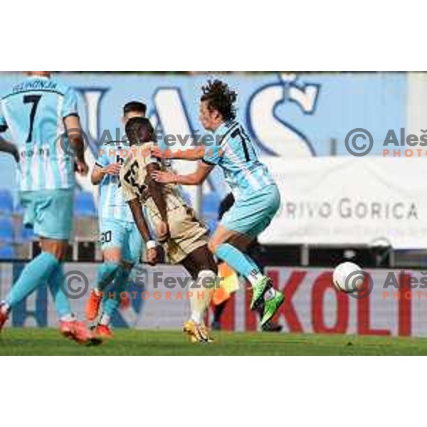 Tjas Begic in action during Prva Liga Telekom Slovenije 2020-2021 football match between Gorica and Mura in Nova Gorica on April 30, 2021