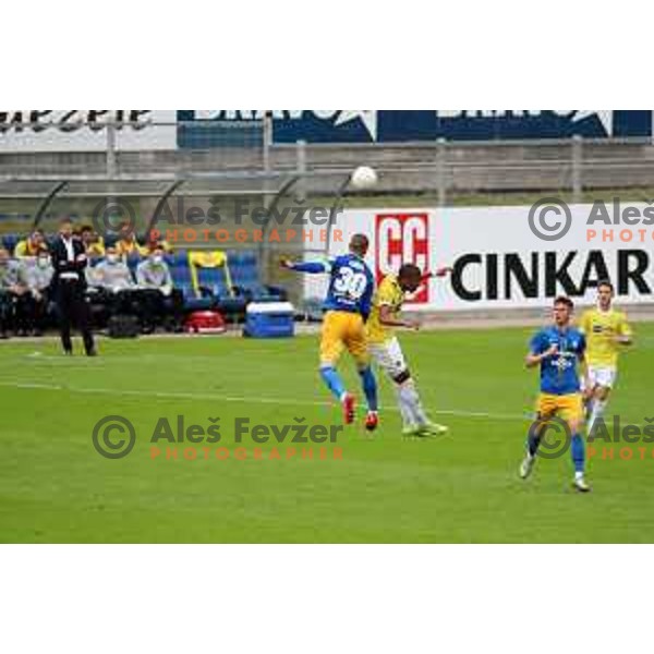 Zan Zaletel and Felipe Dos Santos in action during Prva Liga Telekom Slovenije 2020-2021 football match between Celje and Maribor in Celje, on May 1, 2021