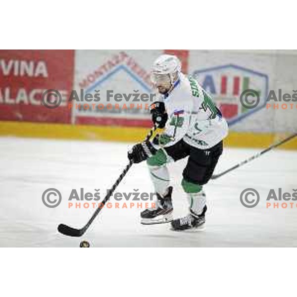 Nik Simsic during fourth game of the Final of Slovenian Championship ice-hockey match between SIJ Acroni Jesenice and SZ Olimpija in Jesenice, Slovenia on May 7, 2021