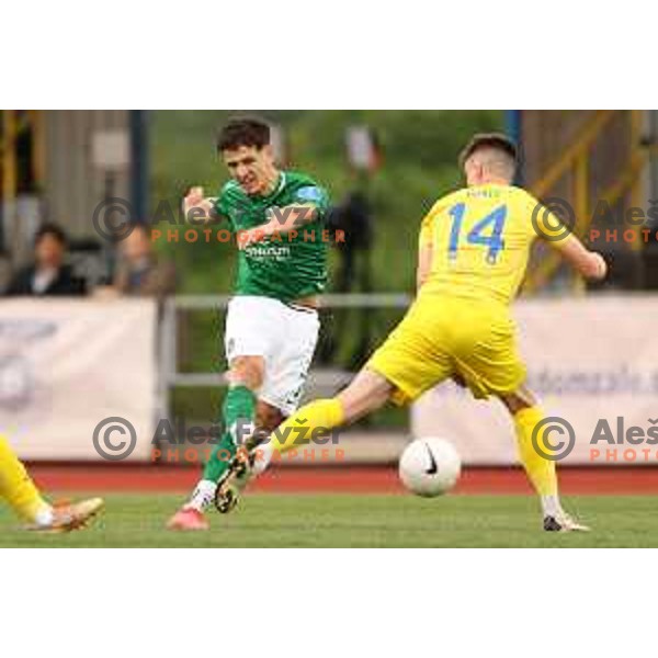 Radivoj Bosic in action during Pivovarna Union Slovenian Cup 2020-2021 football match between Domzale and Olimpija in Domzale, Slovenia on May 12, 2021