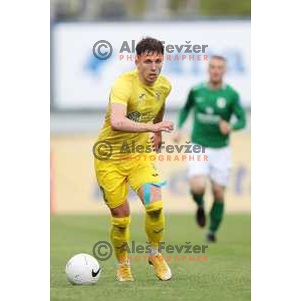 Andraz Zinic in action during Pivovarna Union Slovenian Cup 2020-2021 football match between Domzale and Olimpija in Domzale, Slovenia on May 12, 2021