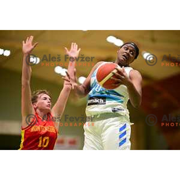 Shante Evans in action during women\'s friendly basketball match between Slovenia and Montenegro in Lasko, Slovenia on May 21, 2021