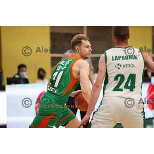 Jaka Blazic in action during second game of the Final of Nova KBM league between Krka and Cedevita Olimpija in Novo Mesto on May 28, 2021