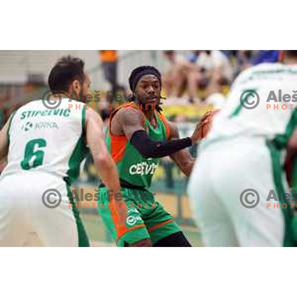 Kendrick Perry in action during second game of the Final of Nova KBM league between Krka and Cedevita Olimpija in Novo Mesto on May 28, 2021