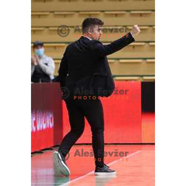 Assistant coach Matic Siska during second game of the Final of Nova KBM league between Krka and Cedevita Olimpija in Novo Mesto on May 28, 2021