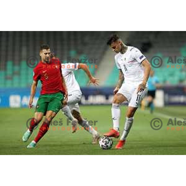 in action during match between Portugal and Italy in quarter-final of UEFA Under-21 Championship, Ljubljana, Slovenia on May 31, 2021