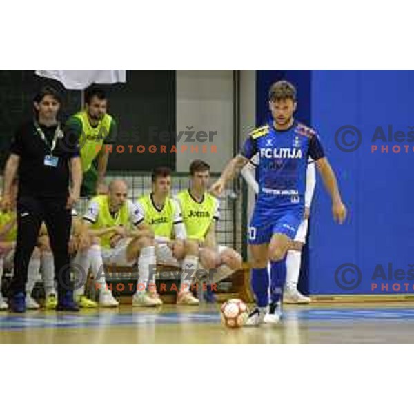 in action during Futsal Slovenian league Final between FK Dobovec and FC Litija in Rogaska Slatina, Slovenia on June 1, 2021