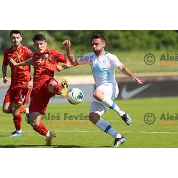Aljosa Matko of Slovenia in action during U-21 friendly match between Slovenia and North Macedonia in Krsko , Slovenia on June 3, 2021