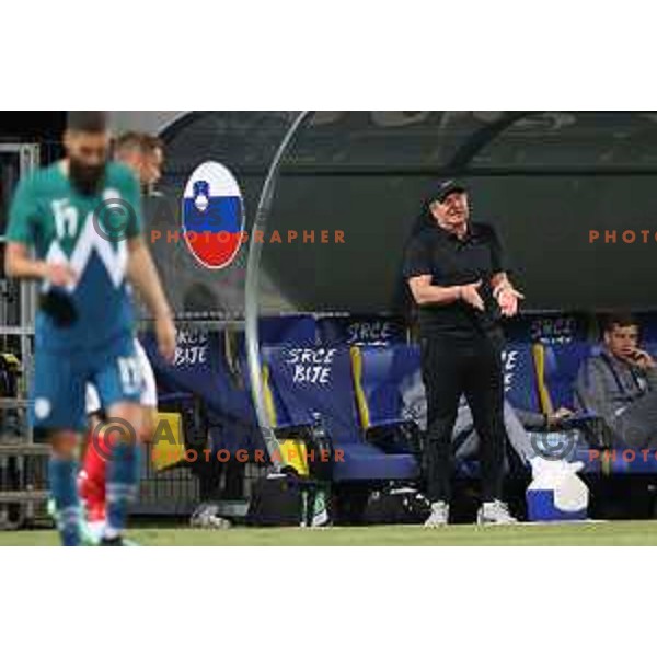 Matjaz Kek, head coach of Slovenia in action during friendly football match between Slovenia and Gibraltar in Koper, Slovenia on June 4, 2021