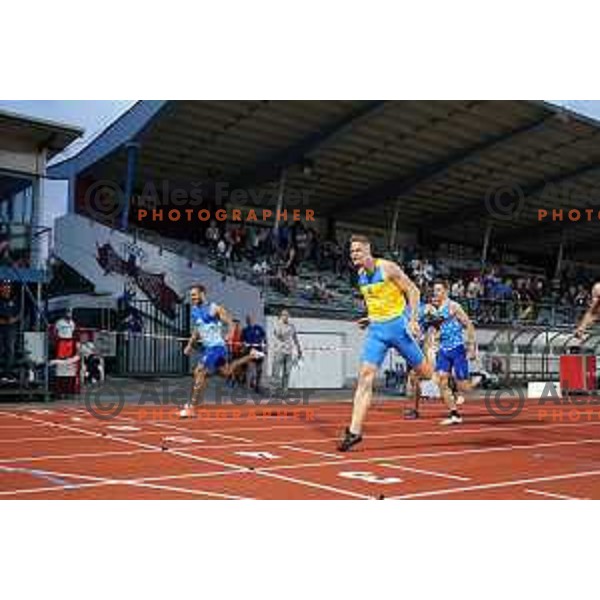 Luka Janezic competes at 400 meters at Slovenian Athletics National Championship in Kranj on June 5, 2021
