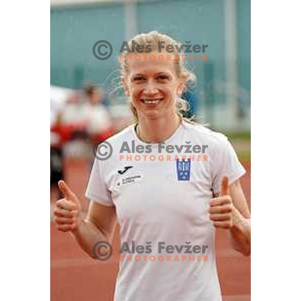 Tina Sutej, winner in women\'s pole vault during second day of Slovenian Athletics National Championship in Kranj on June 6, 2021