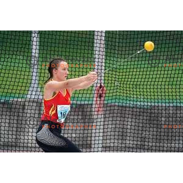 Laura Djekanovic competes women\'s hammer throw during second day of Slovenian Athletics National Championship in Kranj on June 6, 2021