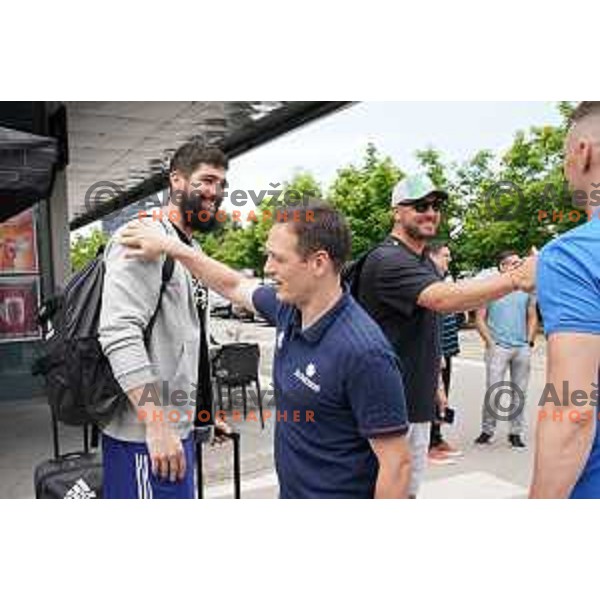 Head coach Aleksander Sekulovic at meeting of Slovenia Basketball team for Tokyo 2020 Qualification tournament before departing to base camp in Zrece, Slovenia on June 10, 2021