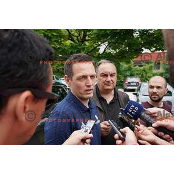 Head coach Aleksander Sekulovic at meeting of Slovenia Basketball team for Tokyo 2020 Qualification tournament before departing to base camp in Zrece, Slovenia on June 10, 2021 