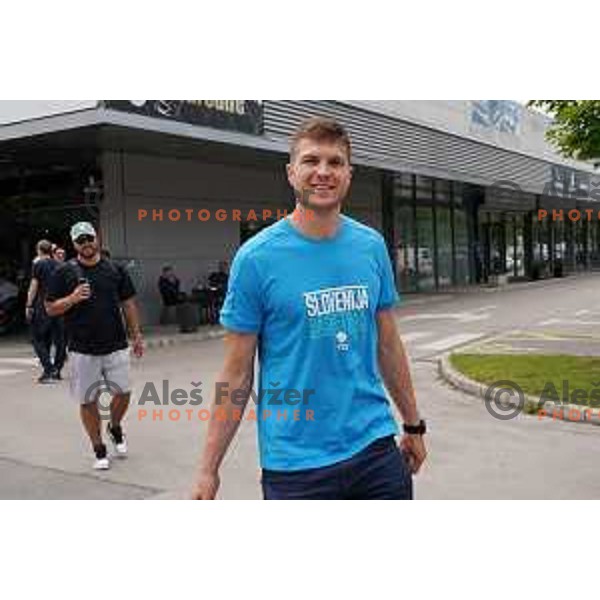 Edo Muric at meeting of Slovenia Basketball team for Tokyo 2020 Qualification tournament before departing to base camp in Zrece, Slovenia on June 10, 2021 