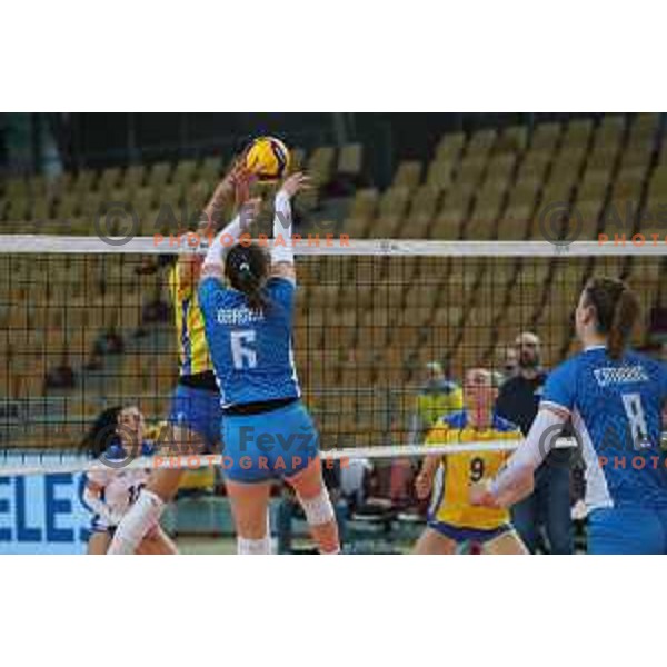 in action during CEV Women\'s European Silver Legue 2021 match between Slovenia and Bosnia and Herzegovina in Maribor, Slovenia on June 11, 2021