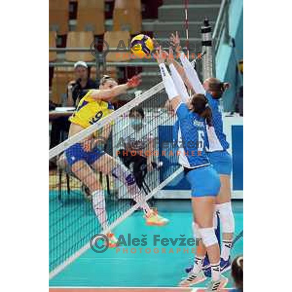 in action during CEV Women\'s European Silver Legue 2021 match between Slovenia and Bosnia and Herzegovina in Maribor, Slovenia on June 11, 2021