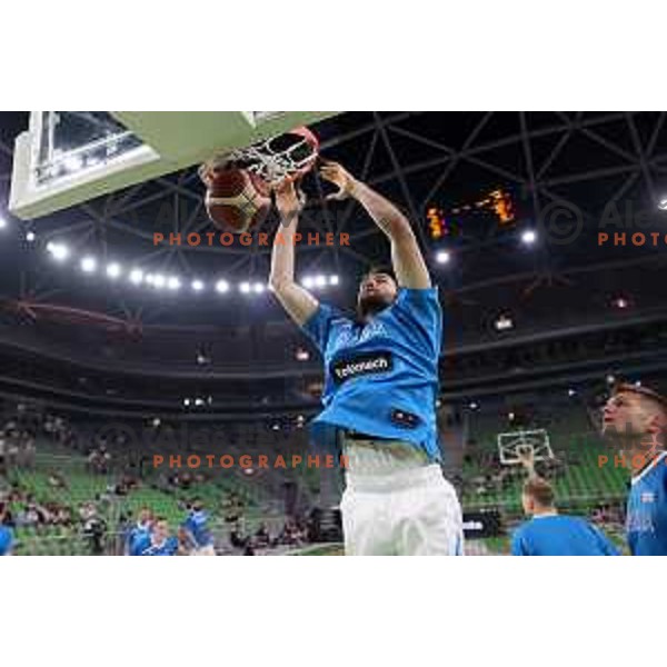 Mike Tobey in action during friendly basketball match in preparation for Olympic Qualification tournament between Slovenia and Croatia in Arena Stozice, Ljubljana, Slovenia on June 18, 2021