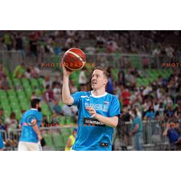 Miha Lapornik during friendly basketball match in preparation for Olympic Qualification tournament between Slovenia and Croatia in Arena Stozice, Ljubljana, Slovenia on June 18, 2021