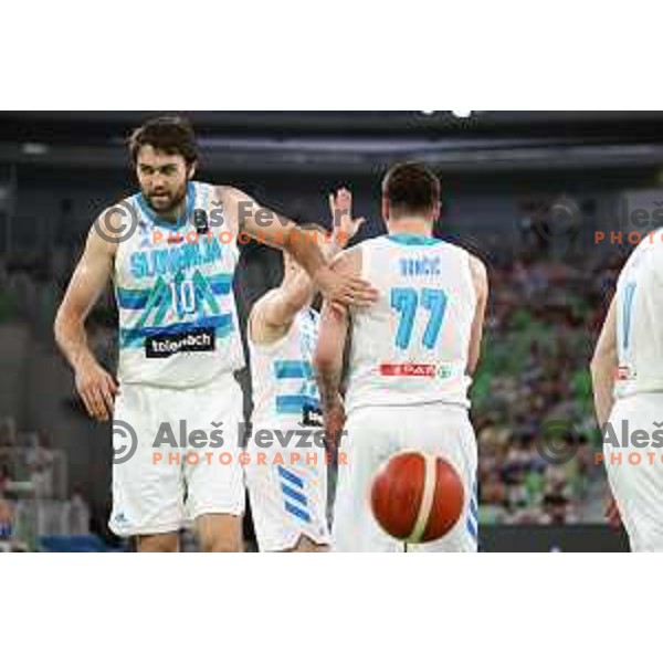Mike Tobey in action during friendly basketball match in preparation for Olympic Qualification tournament between Slovenia and Croatia in Arena Stozice, Ljubljana, Slovenia on June 18, 2021