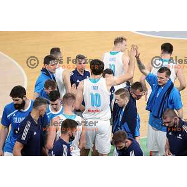 in action during friendly basketball match in preparation for Olympic Qualification tournament between Slovenia and Croatia in Arena Stozice, Ljubljana, Slovenia on June 18, 2021