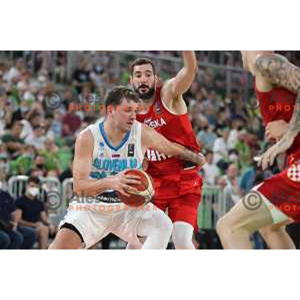 Luka Doncic in action during friendly basketball match in preparation for Olympic Qualification tournament between Slovenia and Croatia in Arena Stozice, Ljubljana, Slovenia on June 18, 2021