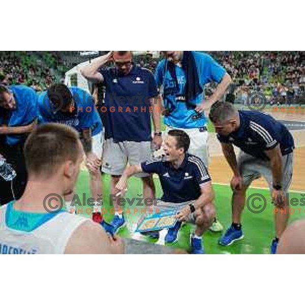Aleksander Sekulic, head coach of Slovenia during friendly basketball match in preparation for Olympic Qualification tournament between Slovenia and Croatia in Arena Stozice, Ljubljana, Slovenia on June 18, 2021