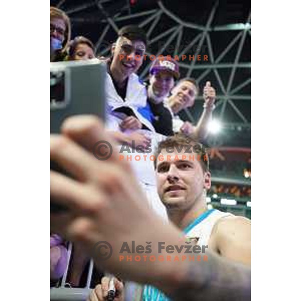 Luka Doncic signs autographs after friendly basketball match in preparation for Olympic Qualification tournament between Slovenia and Croatia in Arena Stozice, Ljubljana, Slovenia on June 18, 2021