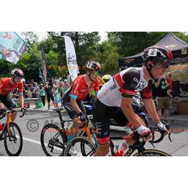 Jan Tratnik and Jan Polanc cycling in Men’s Elite category race (174 km) at Slovenian Road Championship in Koper, Slovenia on June 20, 2021
