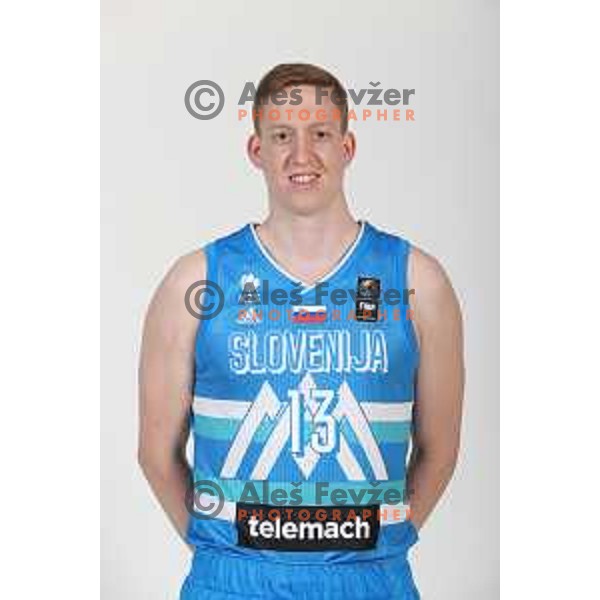 Miha Lapornik, member of Slovenia basketball team for Olympic Qualification tournament during photo session in Ljubljana, Slovenia on June 22, 2021