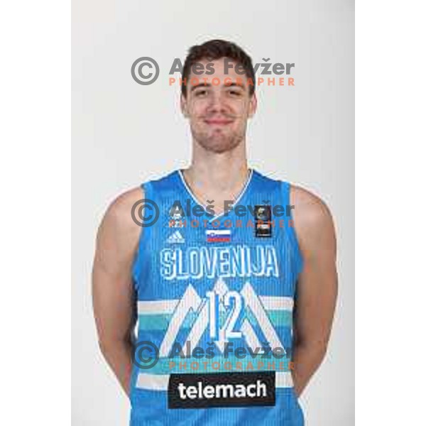 Jan Kosi, member of Slovenia basketball team for Olympic Qualification tournament during photo session in Ljubljana, Slovenia on June 22, 2021