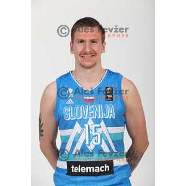 Gregor Hrovat, member of Slovenia basketball team for Olympic Qualification tournament during photo session in Ljubljana, Slovenia on June 22, 2021