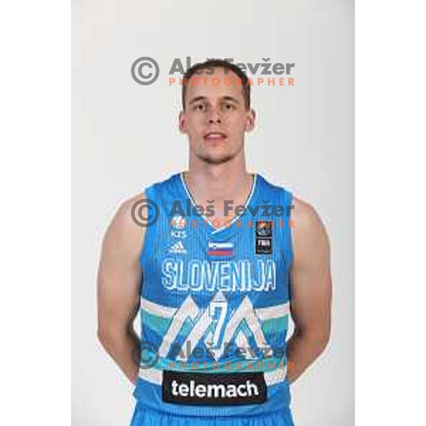 Klemen Prepelic, member of Slovenia basketball team for Olympic Qualification tournament during photo session in Ljubljana, Slovenia on June 22, 2021