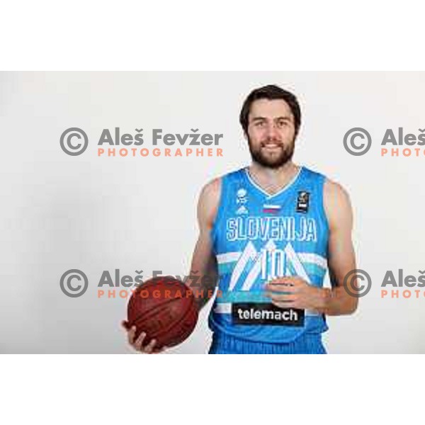 Mike Tobey, member of Slovenia basketball team for Olympic Qualification tournament during photo session in Ljubljana, Slovenia on June 22, 2021