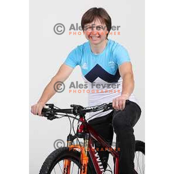 Tanja Zakelj, member of Slovenia Olympic cycling team for Tokyo Summer Olympic games during photo shooting in Ljubljana, Slovenia on June 14, 2021