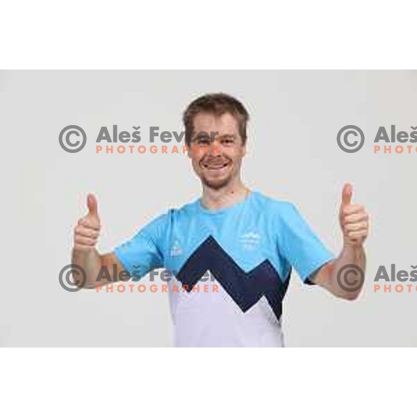Jan Tratnik, member of Slovenia Olympic cycling team for Tokyo Summer Olympic games during photo shooting in Ljubljana, Slovenia on June 14, 2021