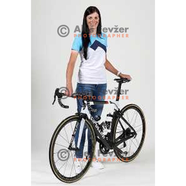 Eugenia Bujak, member of Slovenia Olympic cycling team for Tokyo Summer Olympic games during photo shooting in Ljubljana, Slovenia on June 14, 2021