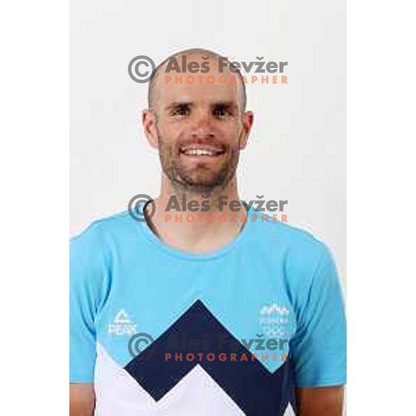 Luka Mezgec, member of Slovenia Olympic cycling team for Tokyo Summer Olympic games during photo shooting in Ljubljana, Slovenia on June 14, 2021