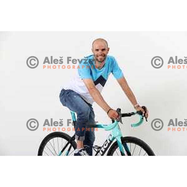 Luka Mezgec, member of Slovenia Olympic cycling team for Tokyo Summer Olympic games during photo shooting in Ljubljana, Slovenia on June 14, 2021