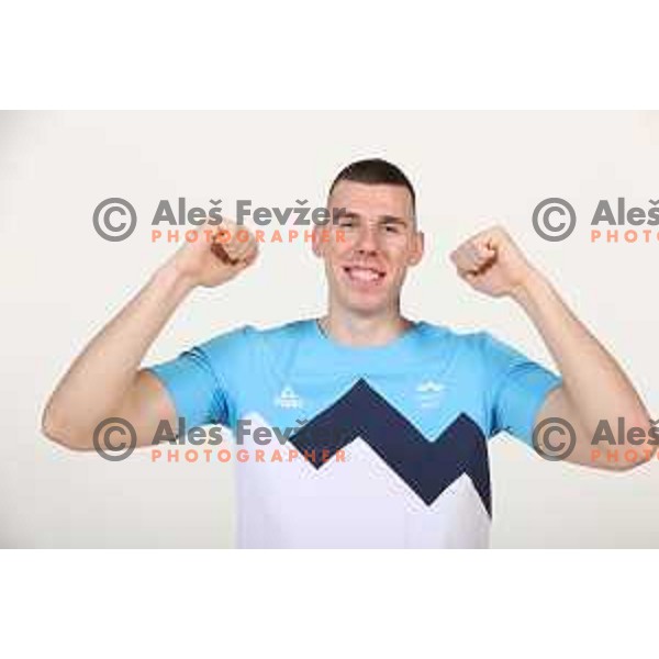 Vlatko Cancar, member of Slovenia basketball team for Olympic Qualification tournament during photo session in Ljubljana, Slovenia on June 19, 2021