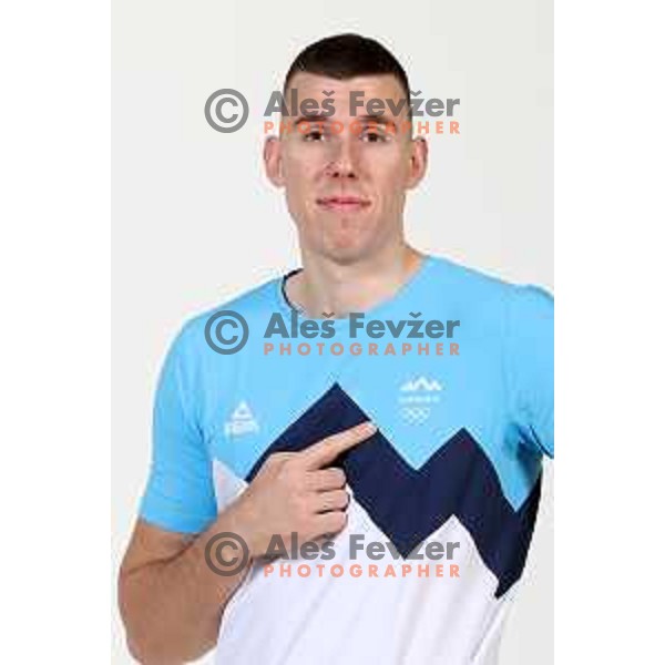 Vlatko Cancar, member of Slovenia basketball team for Olympic Qualification tournament during photo session in Ljubljana, Slovenia on June 19, 2021
